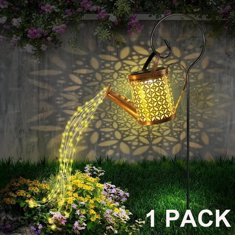 2-Pack Solar Watering Can Fairy Lights – Outdoor LED Hanging Garden Decor