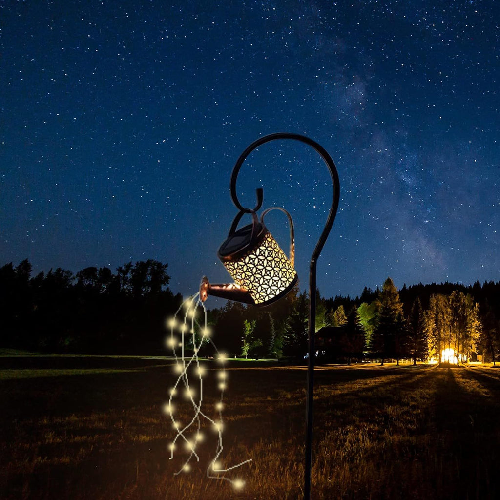 2-Pack Solar Watering Can Fairy Lights – Outdoor LED Hanging Garden Decor