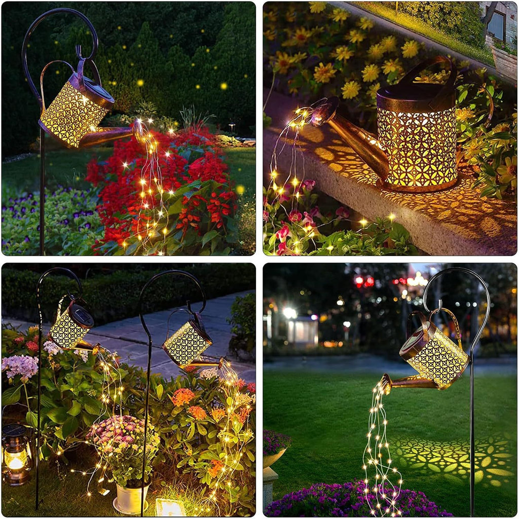 2-Pack Solar Watering Can Fairy Lights – Outdoor LED Hanging Garden Decor